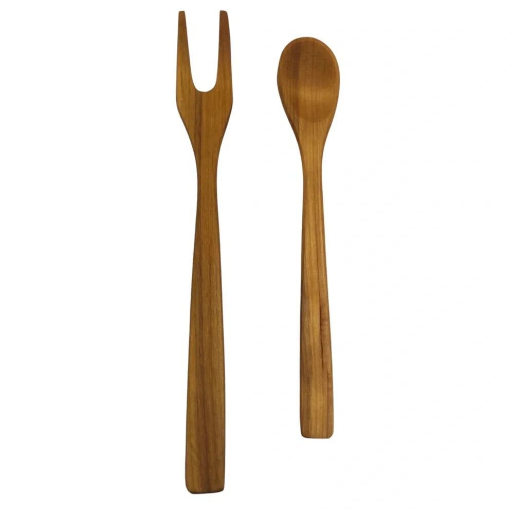 Artisan Handcrafted Wood Charcuterie Serving Utensils Spoon Spreader Tongs Fork
